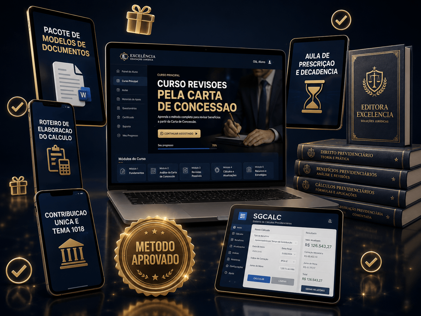 Tudo o que o aluno recebe no curso Revisões pela Carta de Concessão