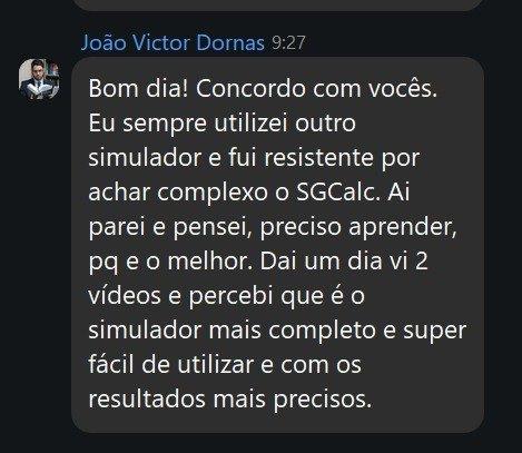 Depoimento de João Victor Dornas sobre o SGCALC